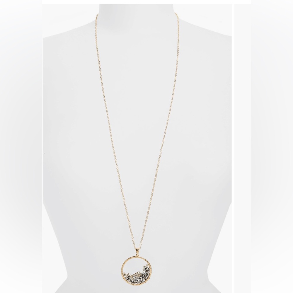 PANACEA Beaded Circle Pendant Necklace NWT